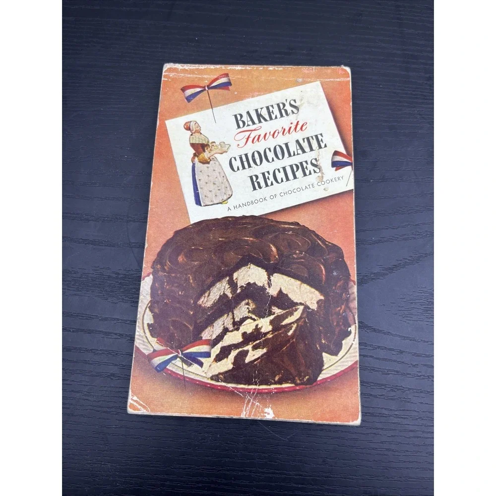 Bakers Favorite Chocolate Recipes Cookbook Vintage 1952 Cakes Pies Candy Dessert